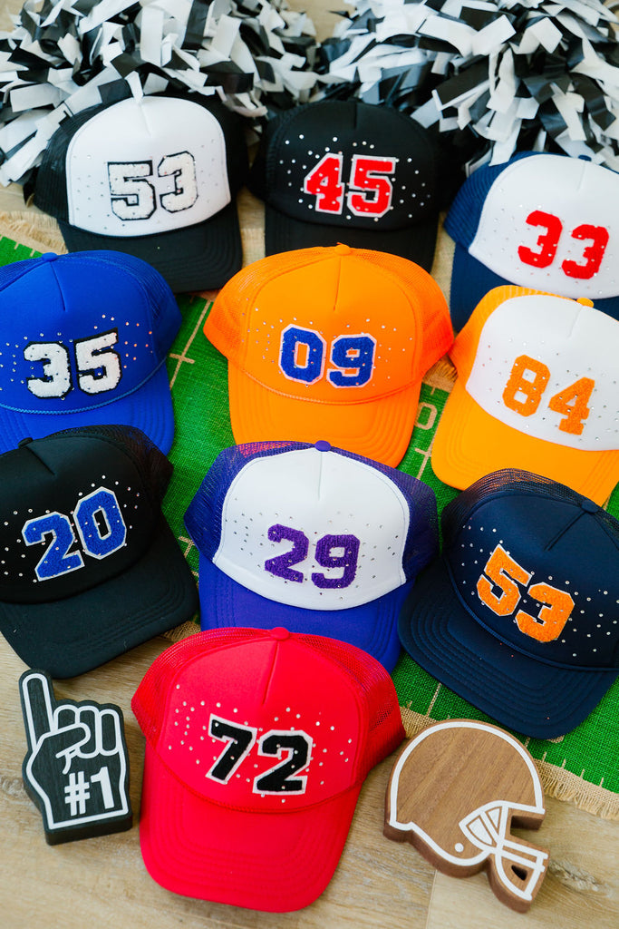 CUSTOM NUMBER PATCH TRUCKER HAT HAT Judith March   