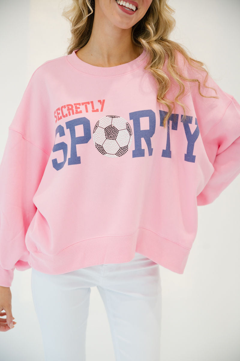 SECRETLY SPORTY SOCCER PULLOVER pullover Judith March SMALL (PRE-ORDER) PINK