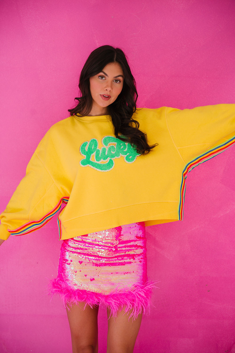 LUCKY YELLOW RIBBON PULLOVER PULLOVER Judith March