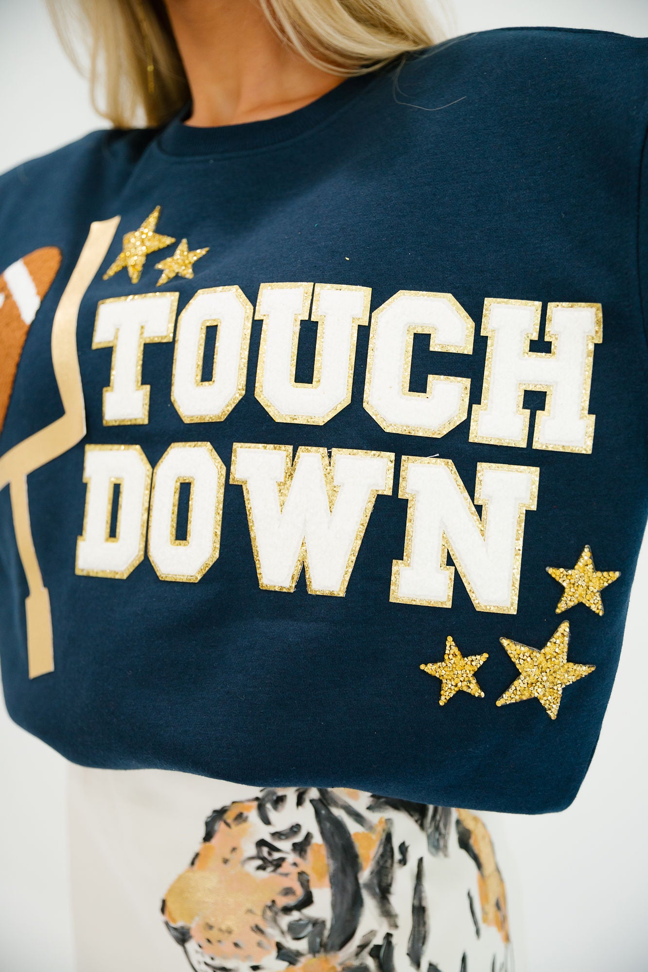 TOUCHDOWN NAVY PULLOVER PULLOVER Judith March