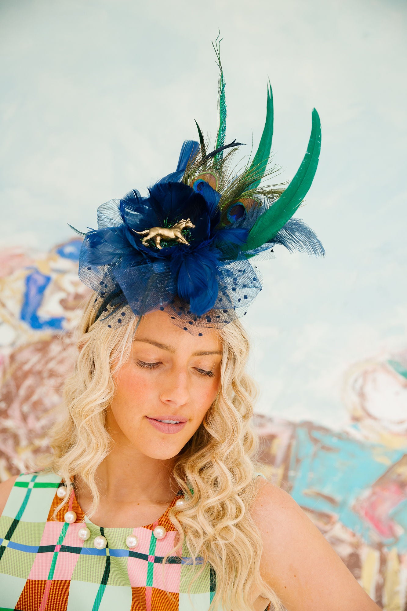 SAPPHIRE STAKES FASCINATOR (ONE OF A KIND) FASCINATOR Judith March