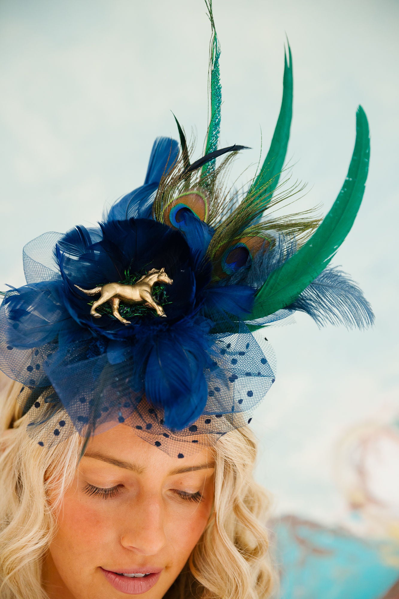 SAPPHIRE STAKES FASCINATOR (ONE OF A KIND) FASCINATOR Judith March