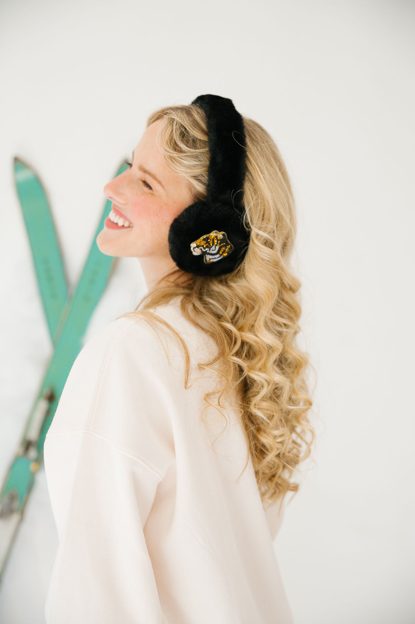 WILD SIDE BLACK EAR MUFFS Headband Judith March
