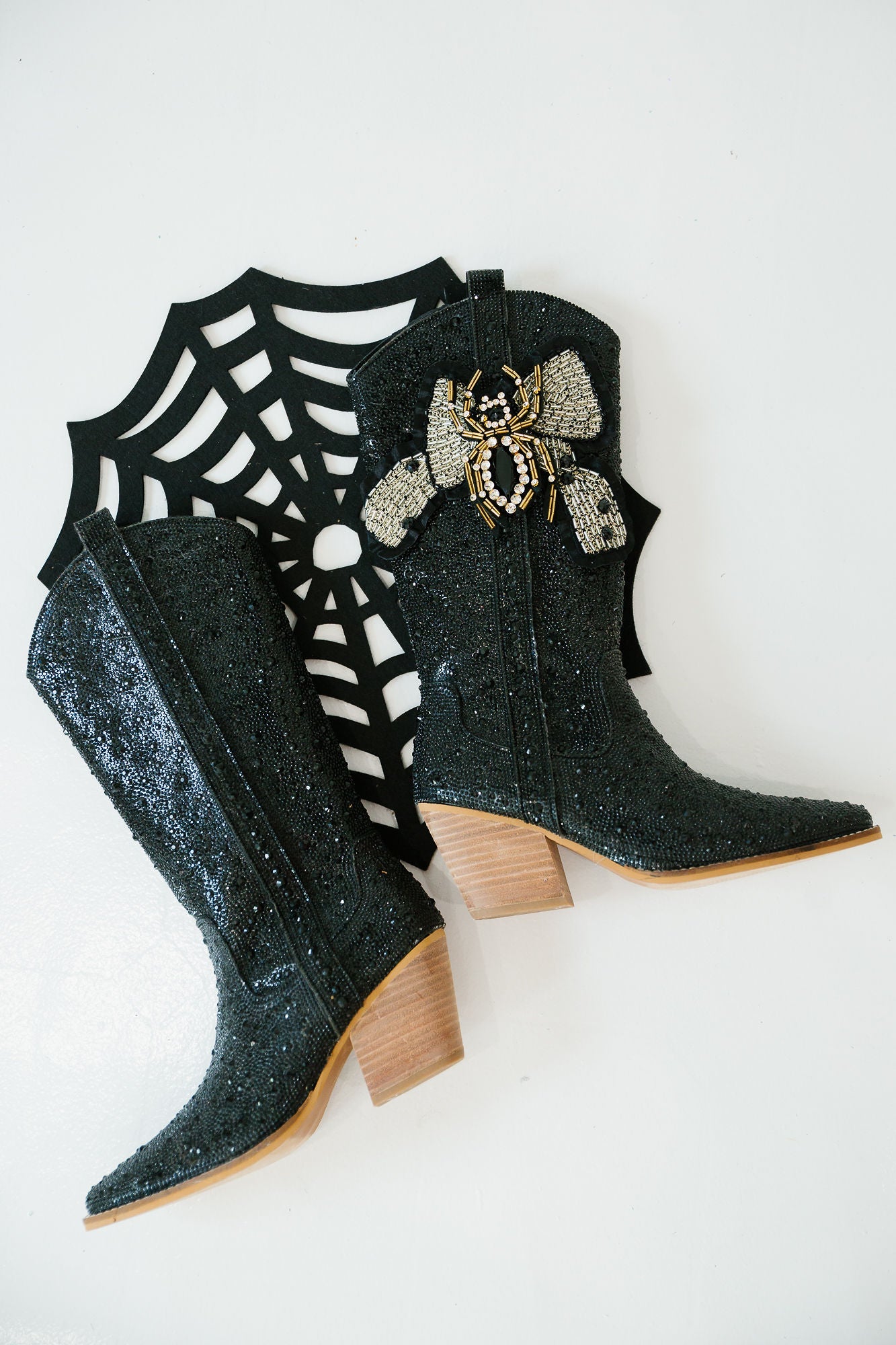 SPIDER QUEEN RHINESTONE BOOTS BOOTS Judith March