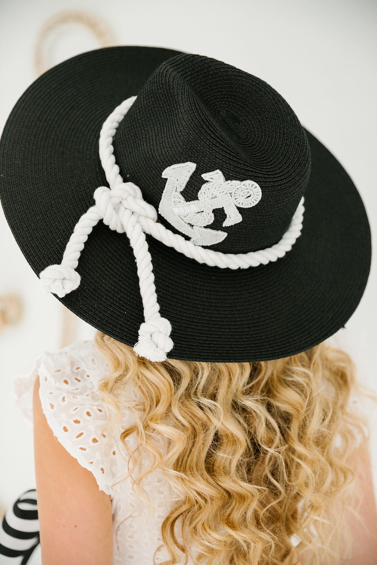 ANCHORS AWEIGH BLACK SUN HAT Sun hat Judith March