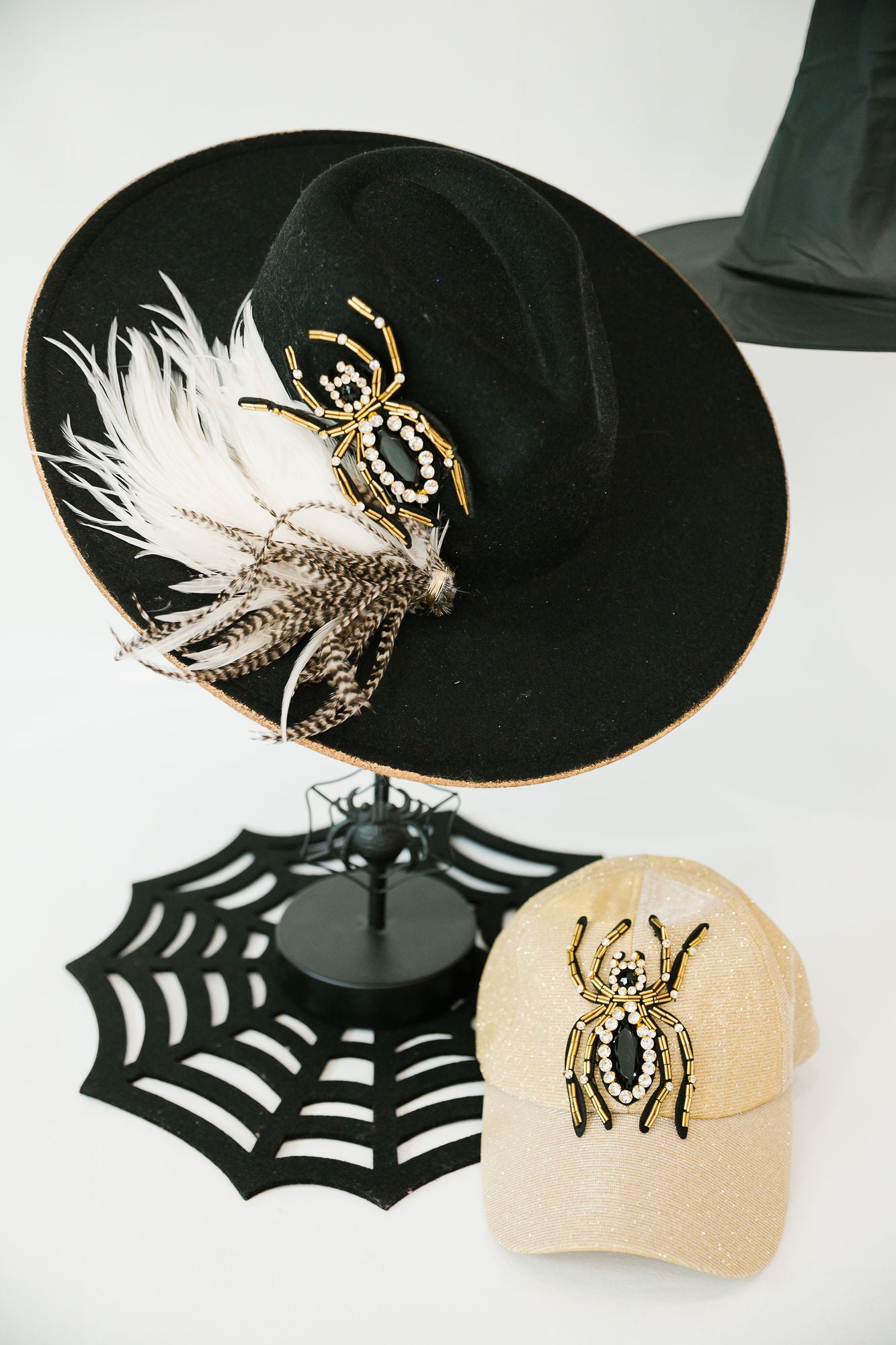 SPOOKY SPIDER BASEBALL HAT TRUCKER HAT Judith March
