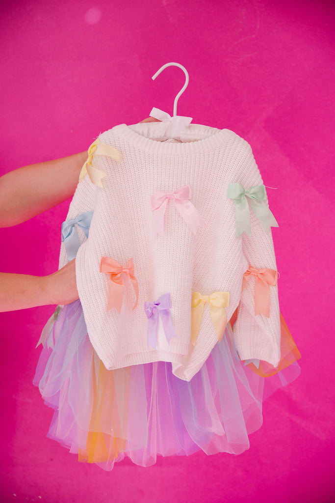 MINI KIDS PASTEL BOWS SWEATER SWEATER Judith March   