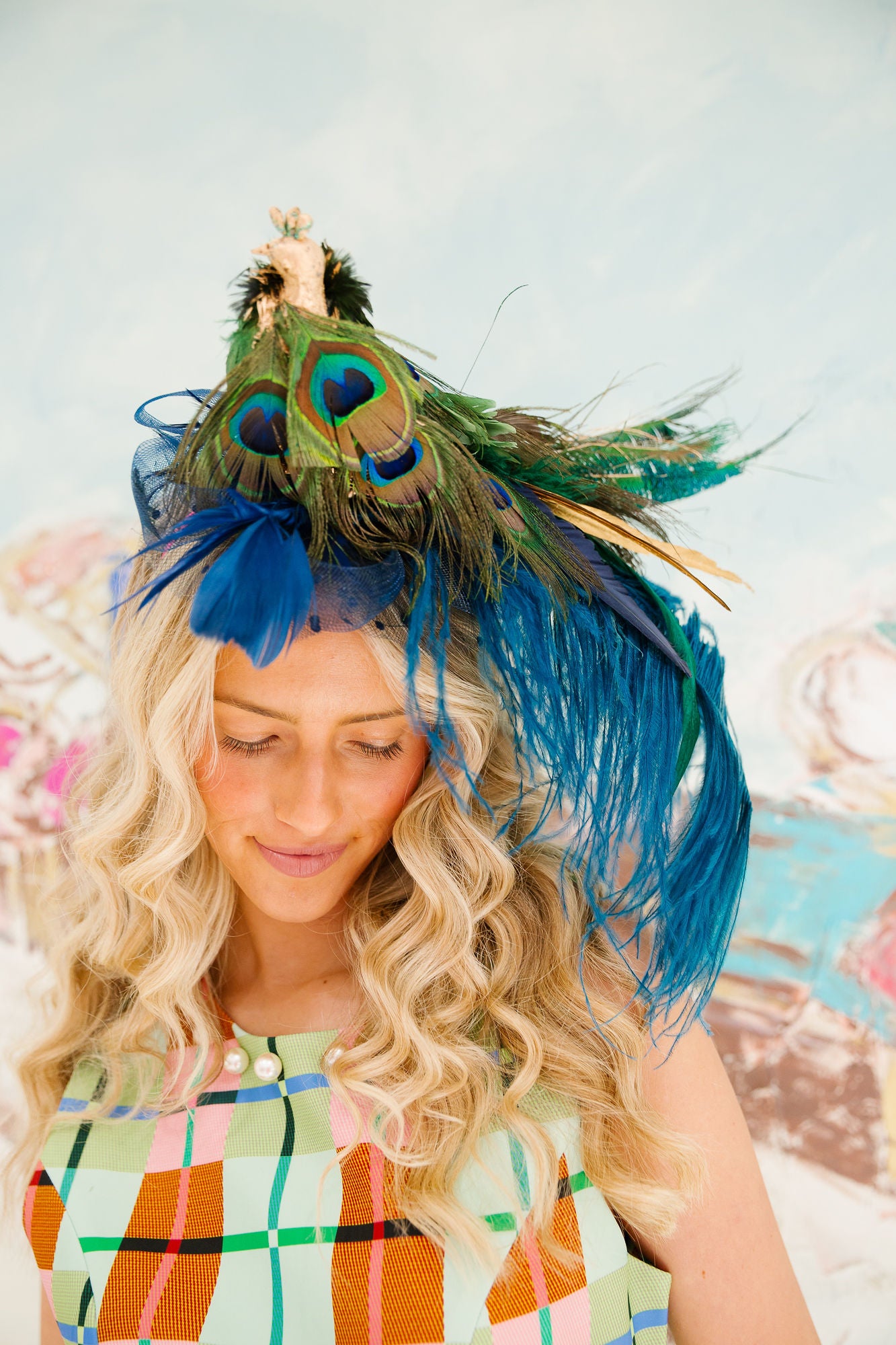 PEACOCK CROWN FASCINATOR (ONE OF A KIND) FASCINATOR Judith March