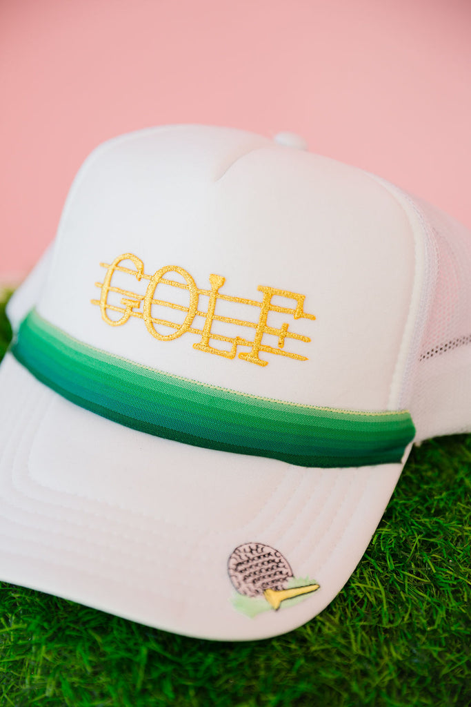 GOLF RIBBON WHITE TRUCKER HAT TRUCKER HAT Judith March   