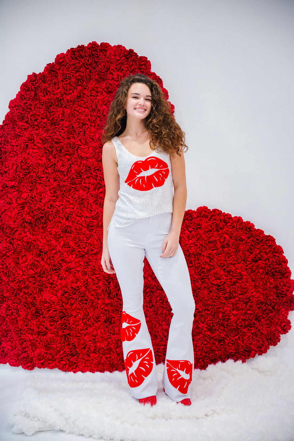 KISS ME SILVER SEQUIN TOP