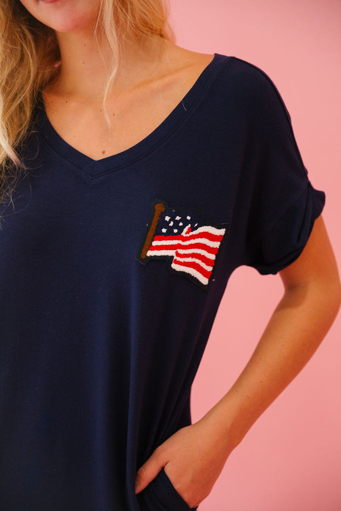 INDEPENDENCE DAY COVERUP WITH POCKETS DRESS Judith March