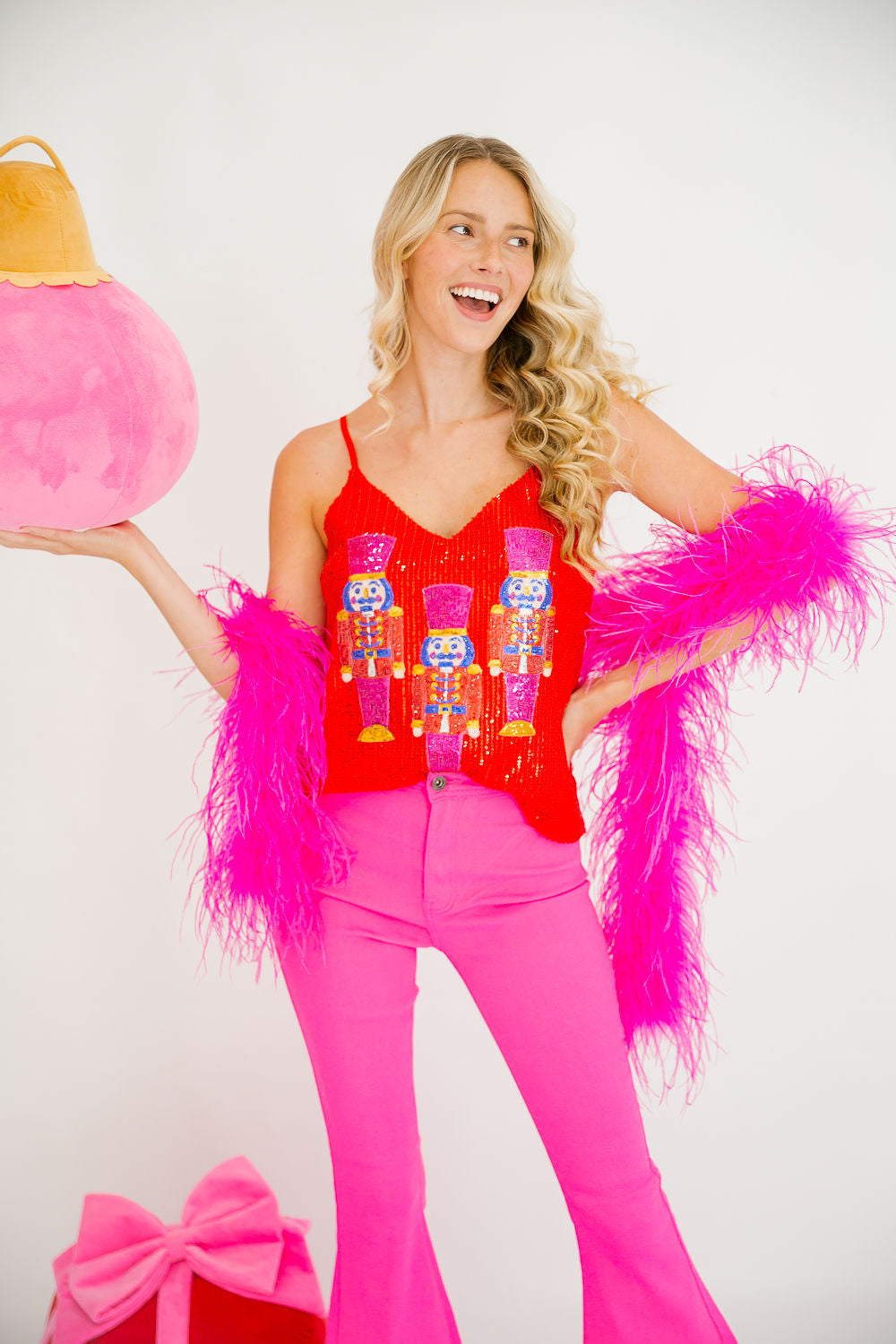 NUTCRACKER SEQUIN RED TANK TANK Judith March