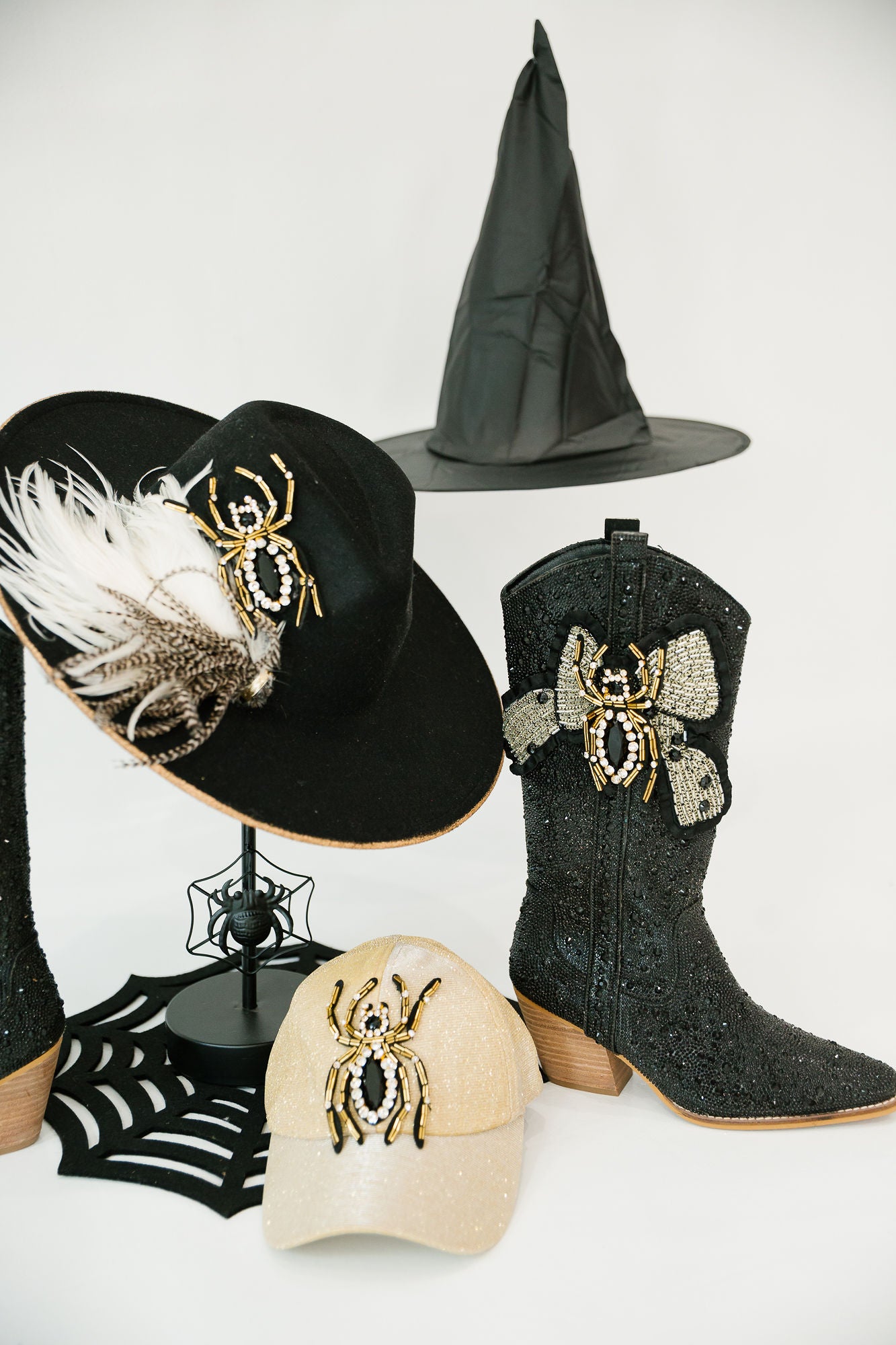 SPOOKY SPIDER BASEBALL HAT TRUCKER HAT Judith March