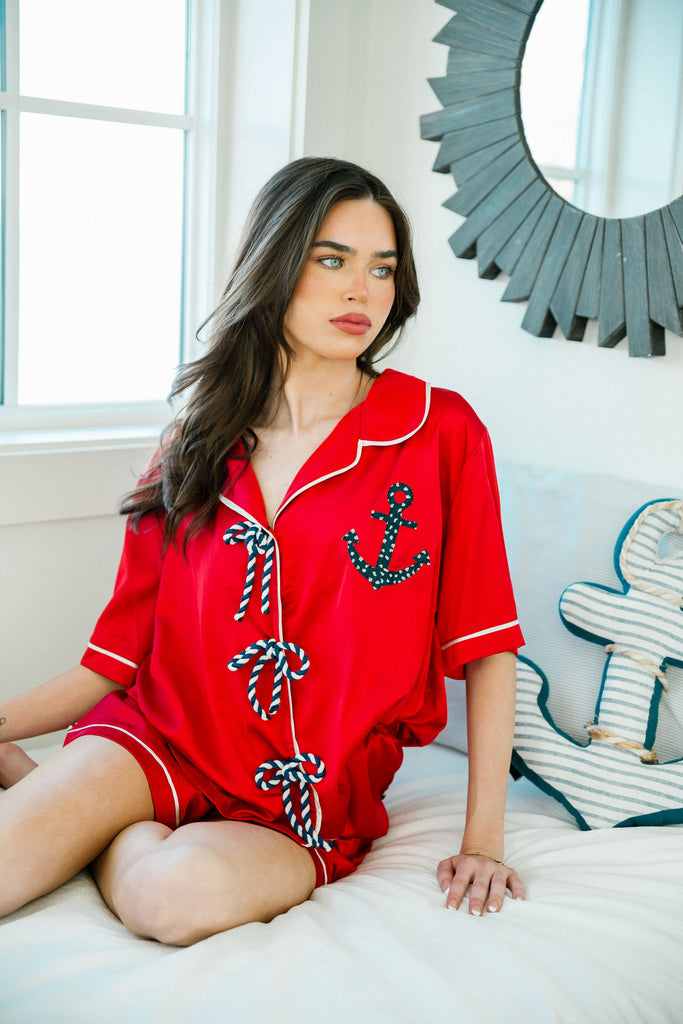 YACHT LIFE RED PAJAMA SET SET Judith March