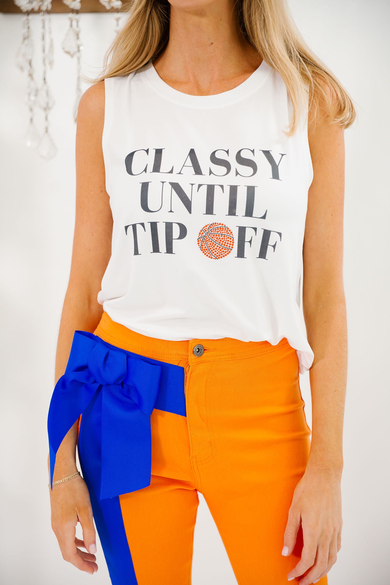 CLASSY UNTIL TIP OFF WHITE TANK TANK Judith March
