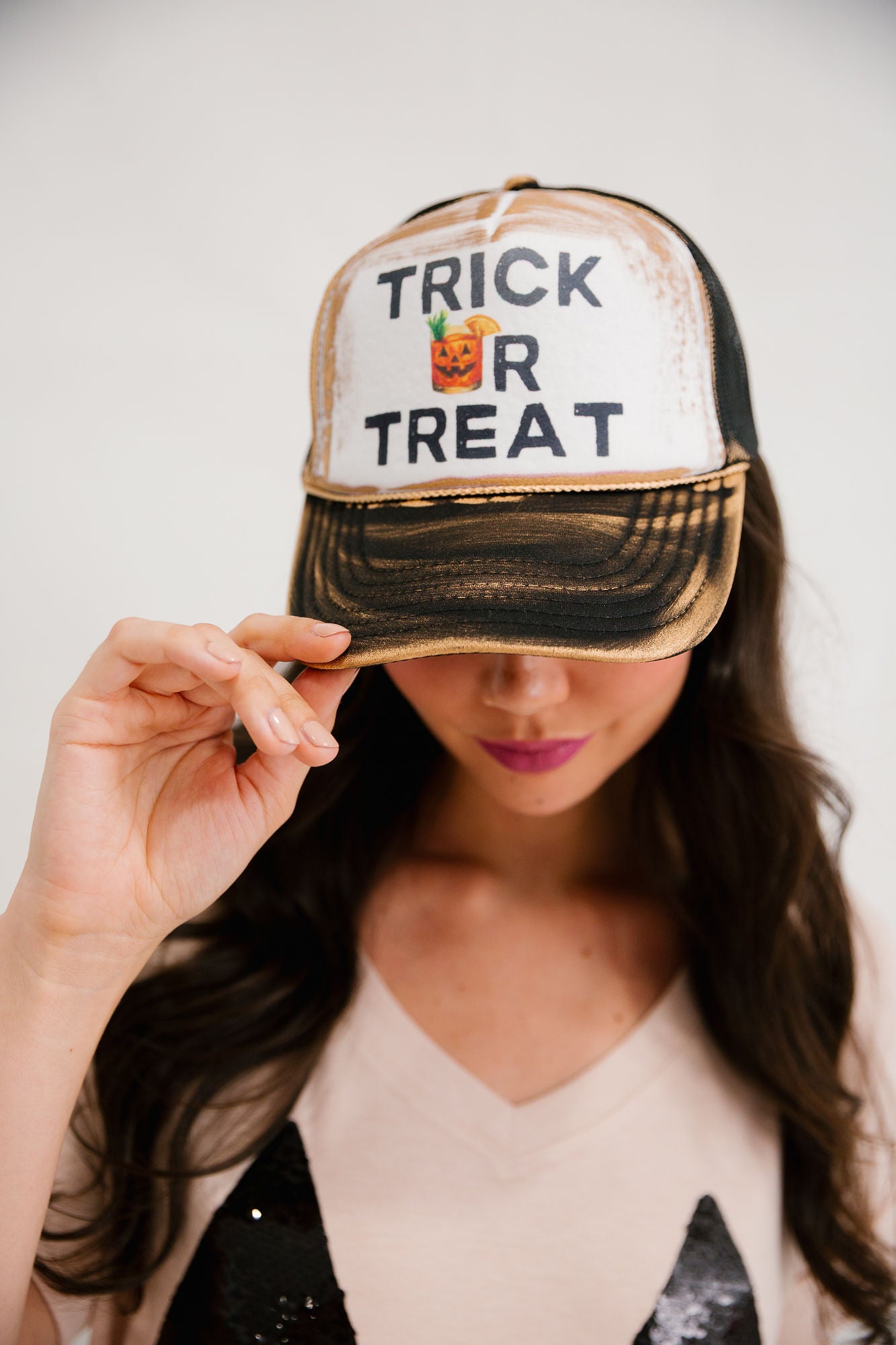 TRICK OR TREAT TRUCKER HAT TRUCKER HAT Judith March