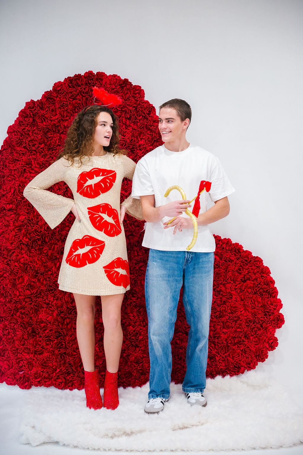 KISS ME GOLD SEQUIN DRESS