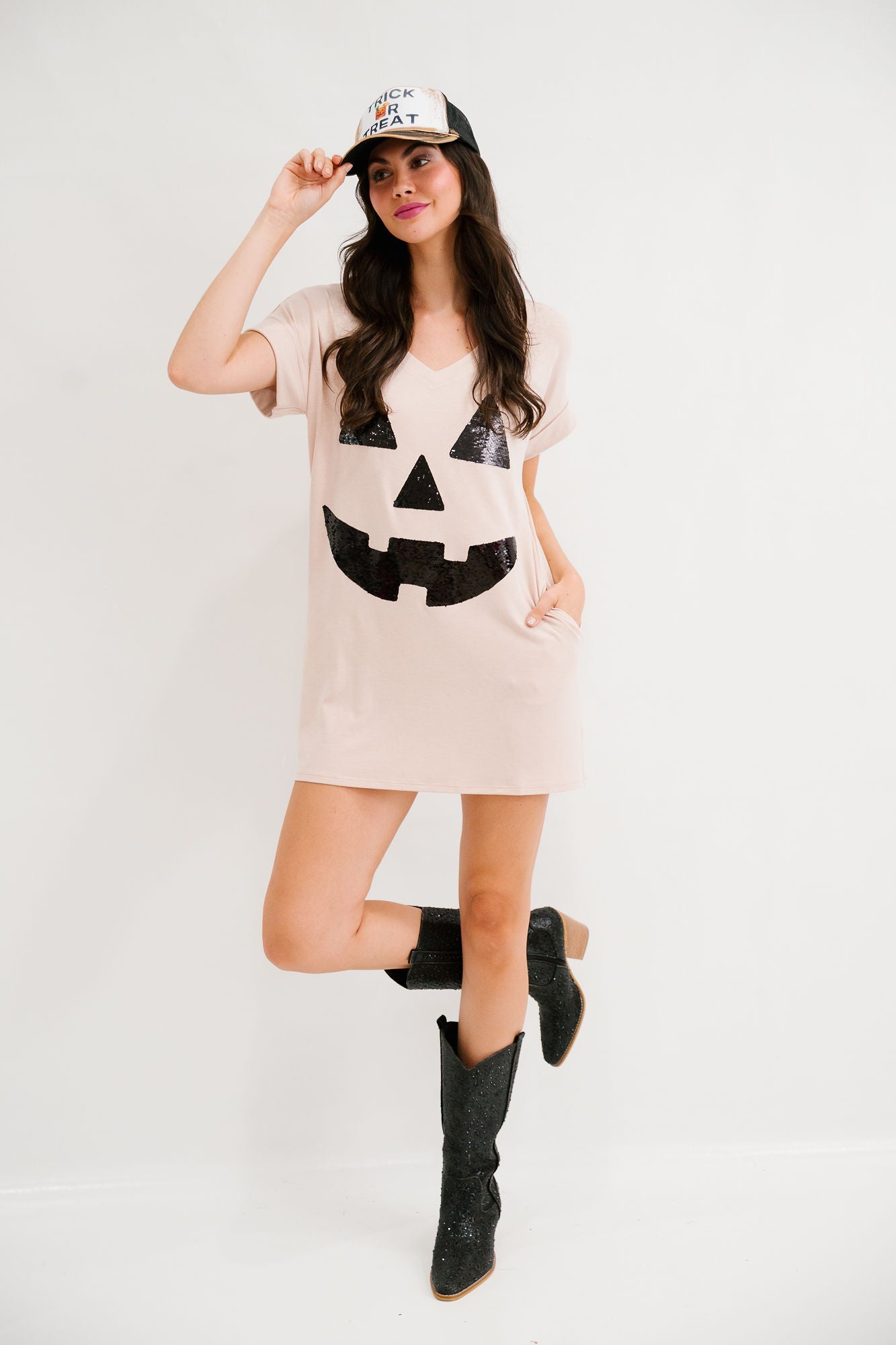 JACK O' LANTERN T-SHIRT DRESS DRESS Judith March