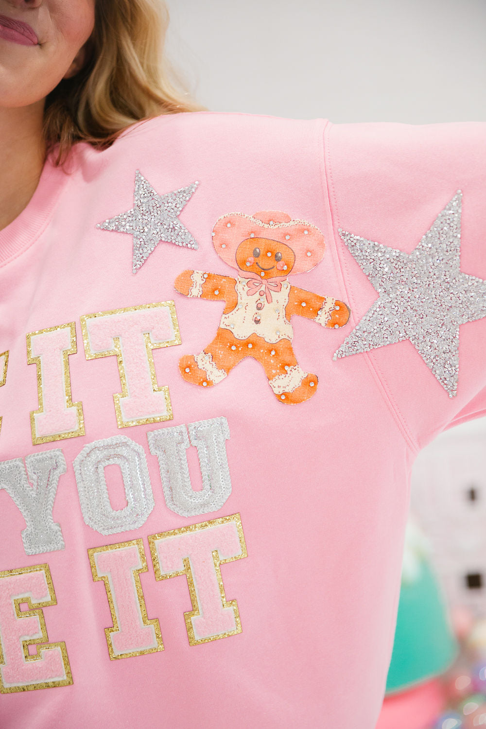 BAKE IT UNTIL YOU MAKE IT PINK PULLOVER PULLOVER Judith March