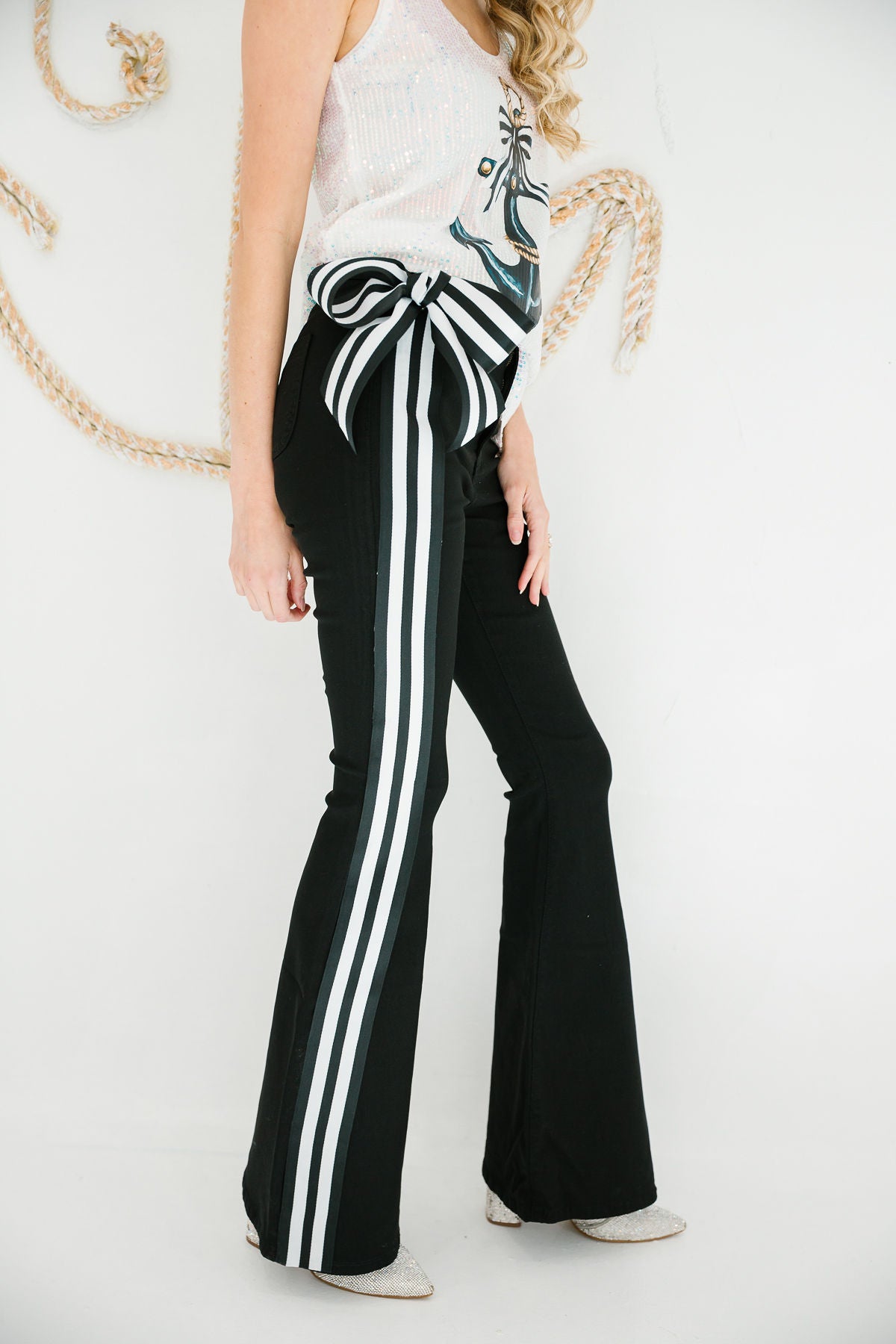 SAILOR STRIPES BLACK FLARES FLARES Judith March