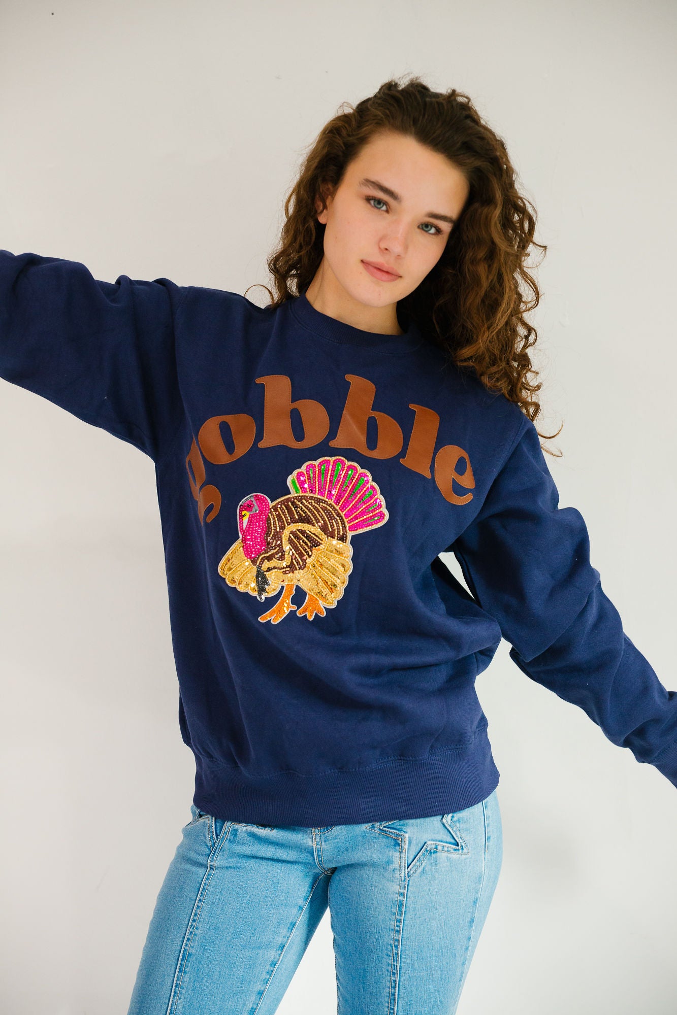 *GOBBLE NAVY PULLOVER - MEDIUM PULLOVER Judith March