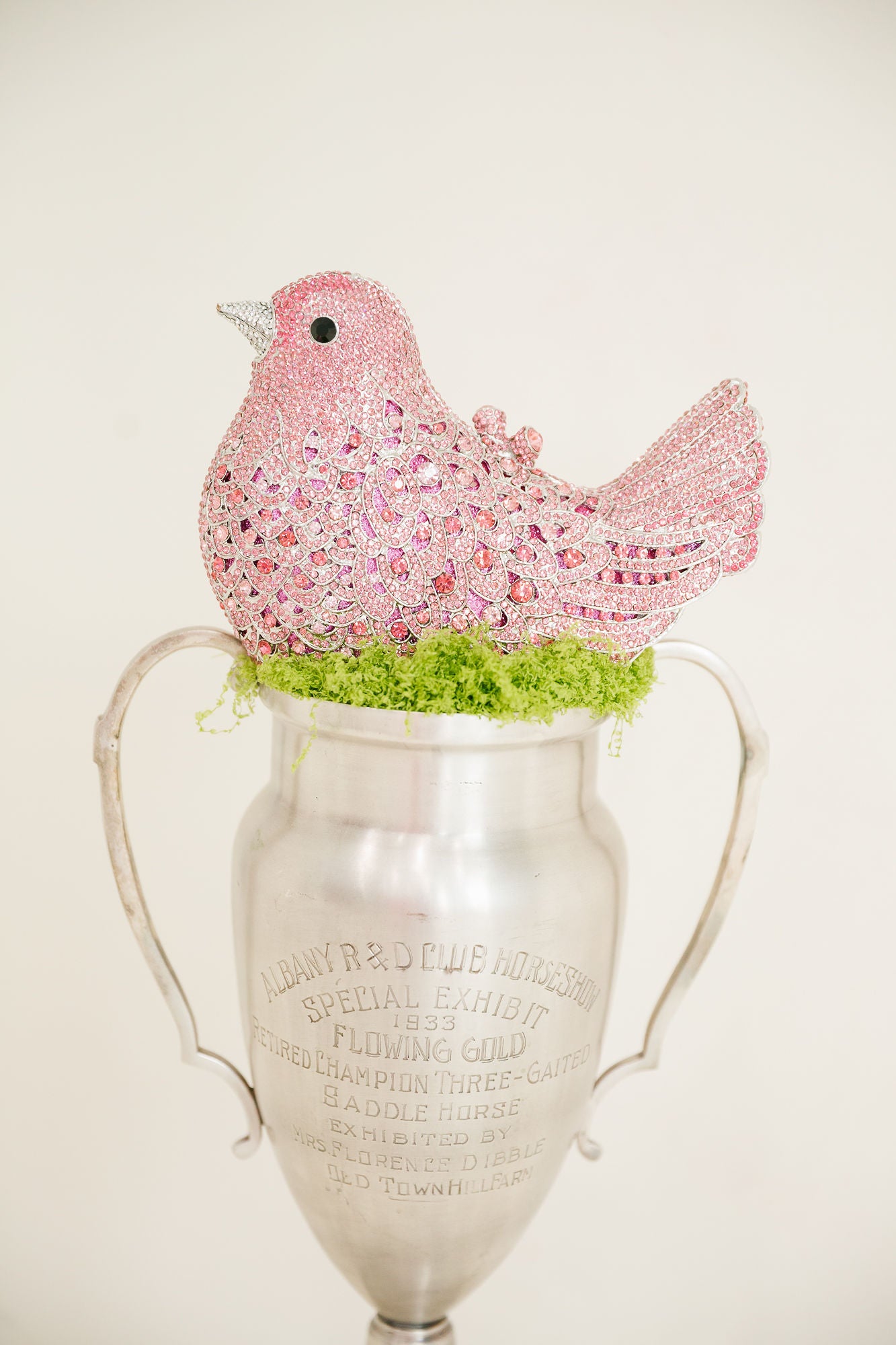 BLUSH BIRDIE RHINESTONE CLUTCH PURSE Judith March