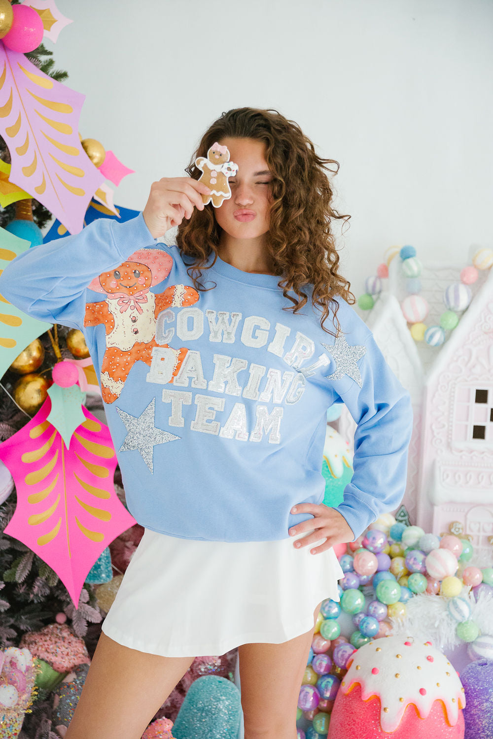 COWGIRL BAKING TEAM BLUE PULLOVER PULLOVER Judith March