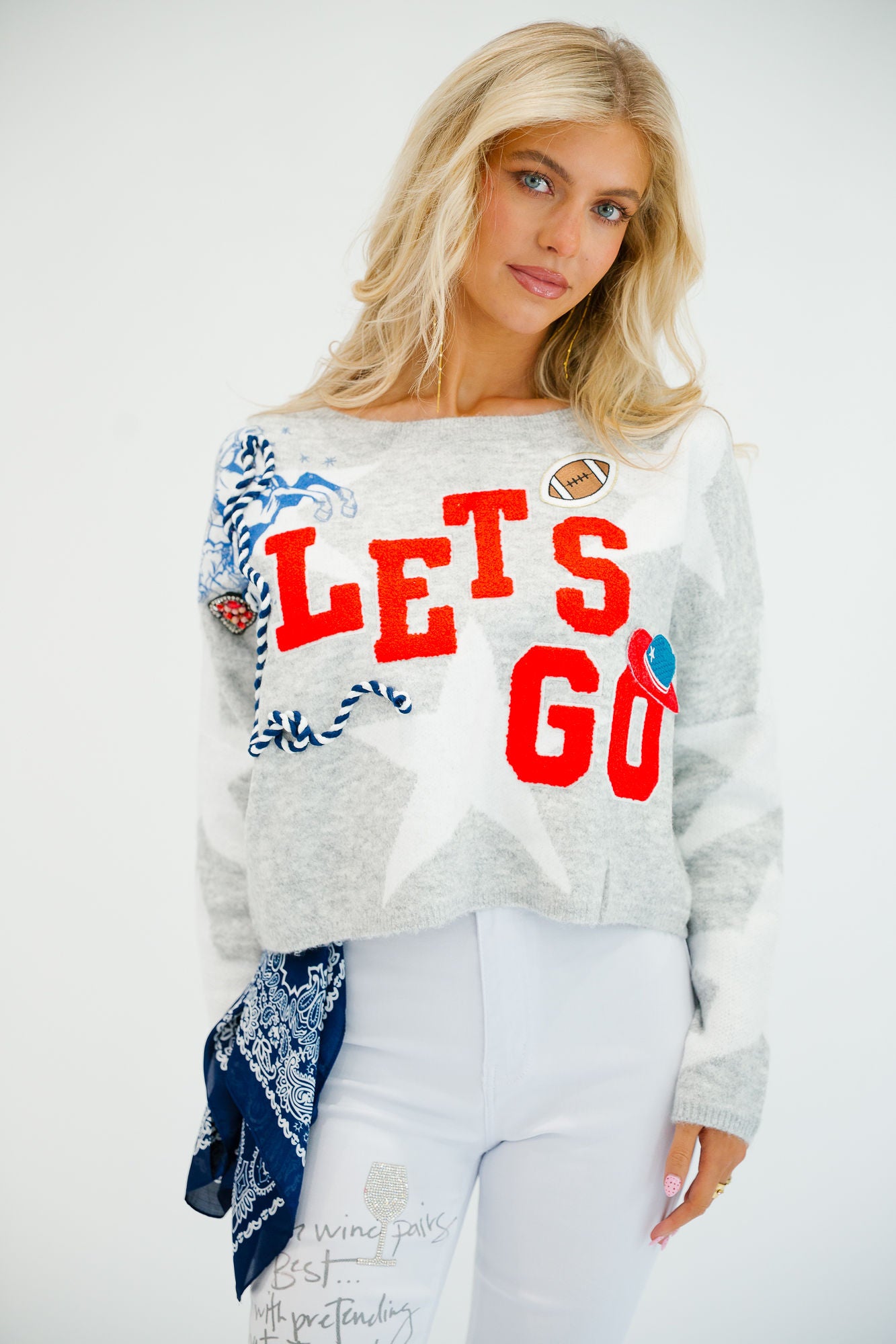 LET'S GO STAR SWEATER TOP Judith March