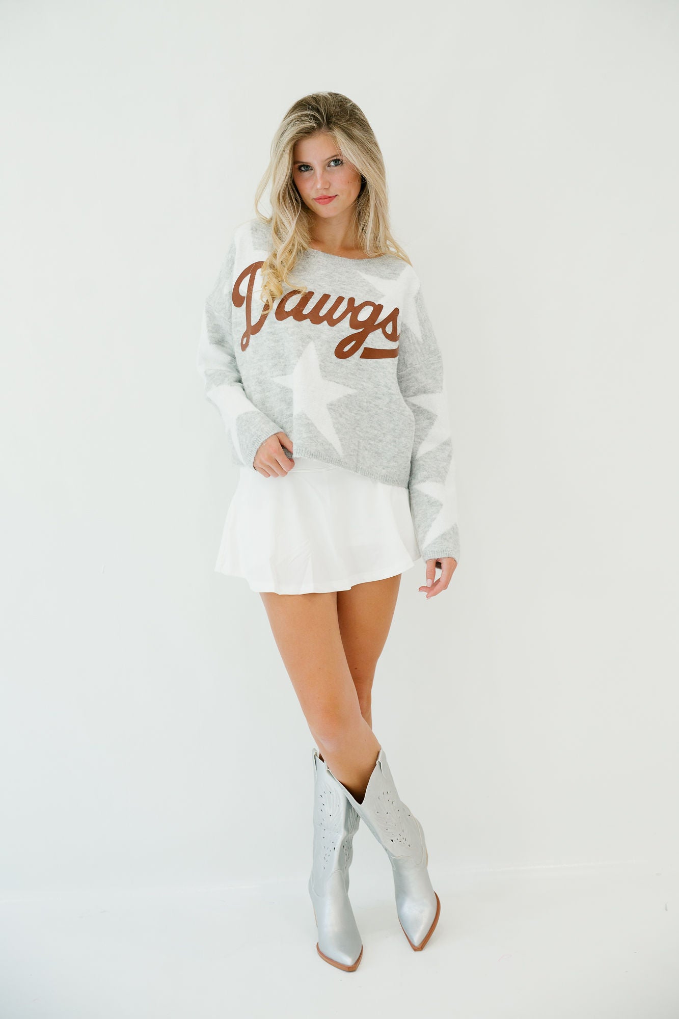 LEATHER MASCOT STAR SWEATERS PULLOVER Judith March
