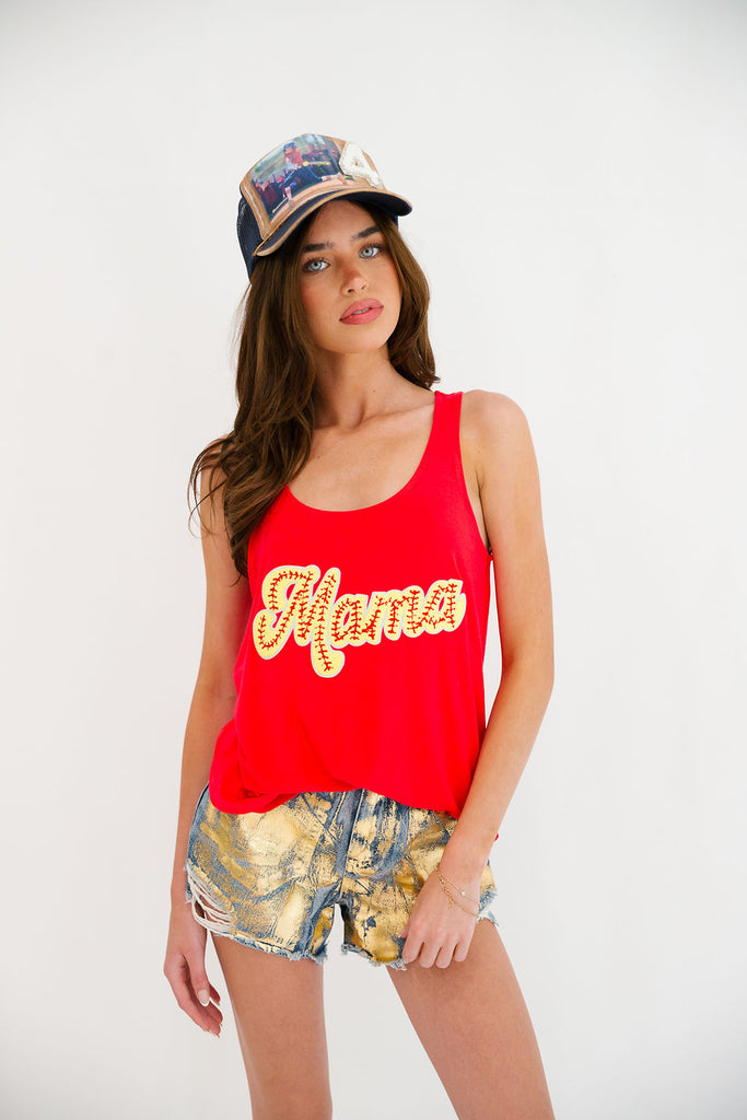 MAMA SOFTBALL RED TANK TANK Judith March