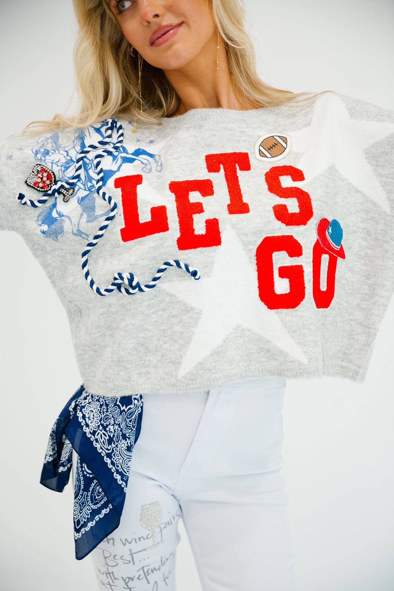 LET'S GO STAR SWEATER TOP Judith March
