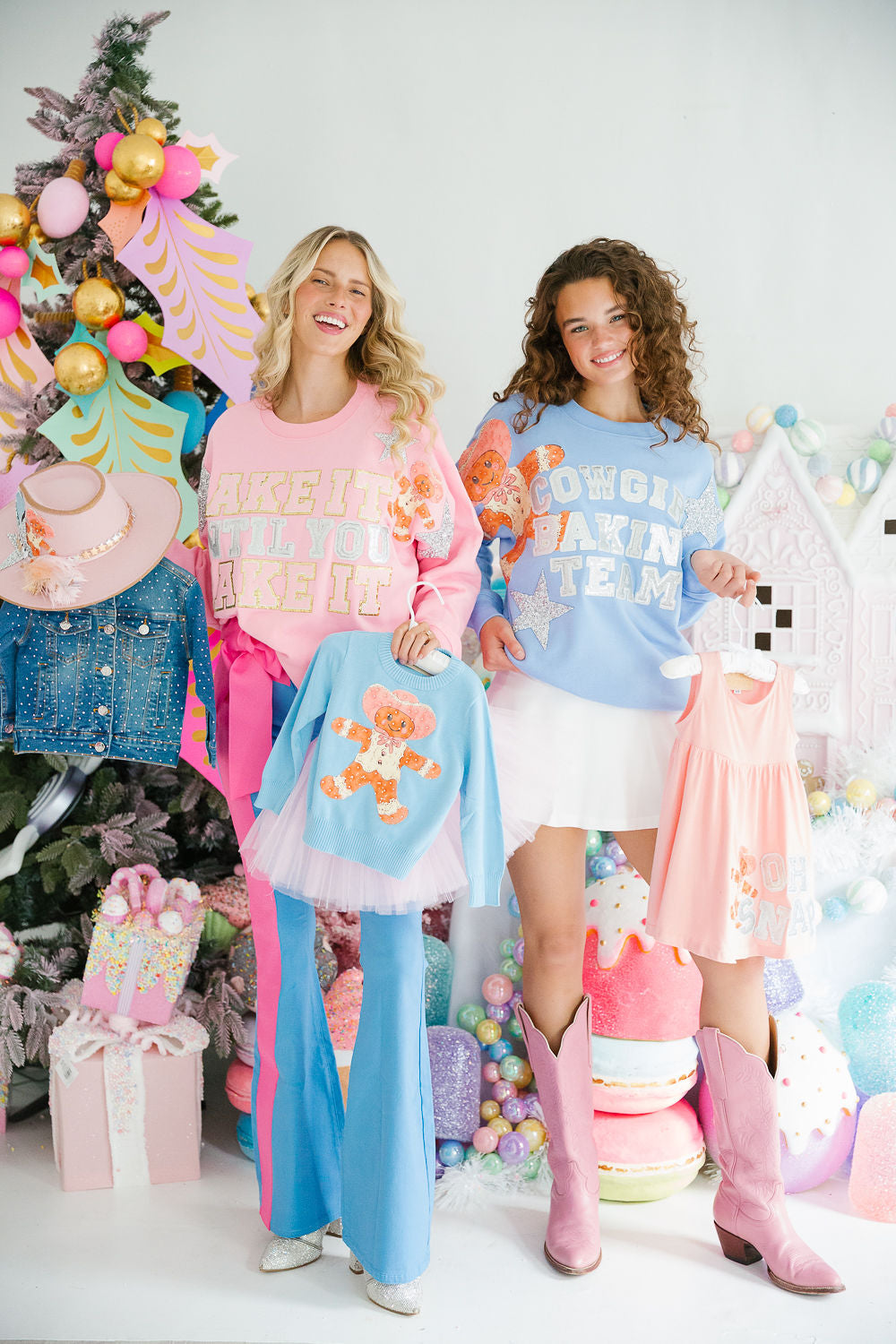 BAKE IT UNTIL YOU MAKE IT PINK PULLOVER PULLOVER Judith March