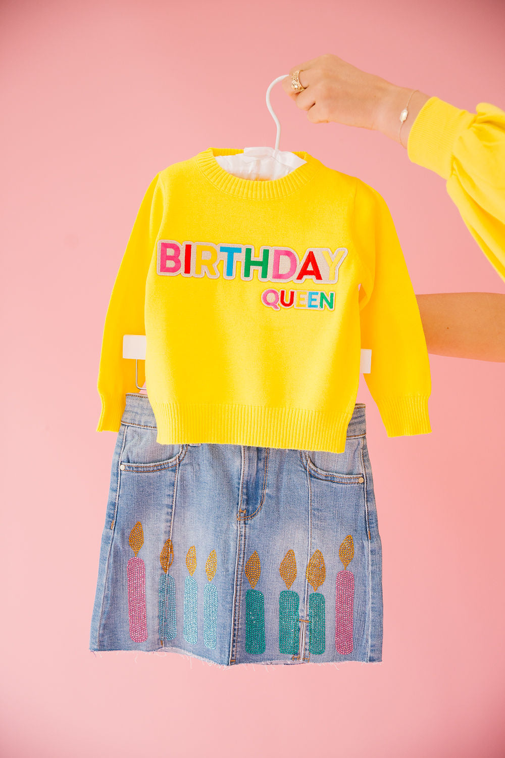 MINI KIDS BIRTHDAY CANDLES DENIM SKIRT SKIRT Judith March