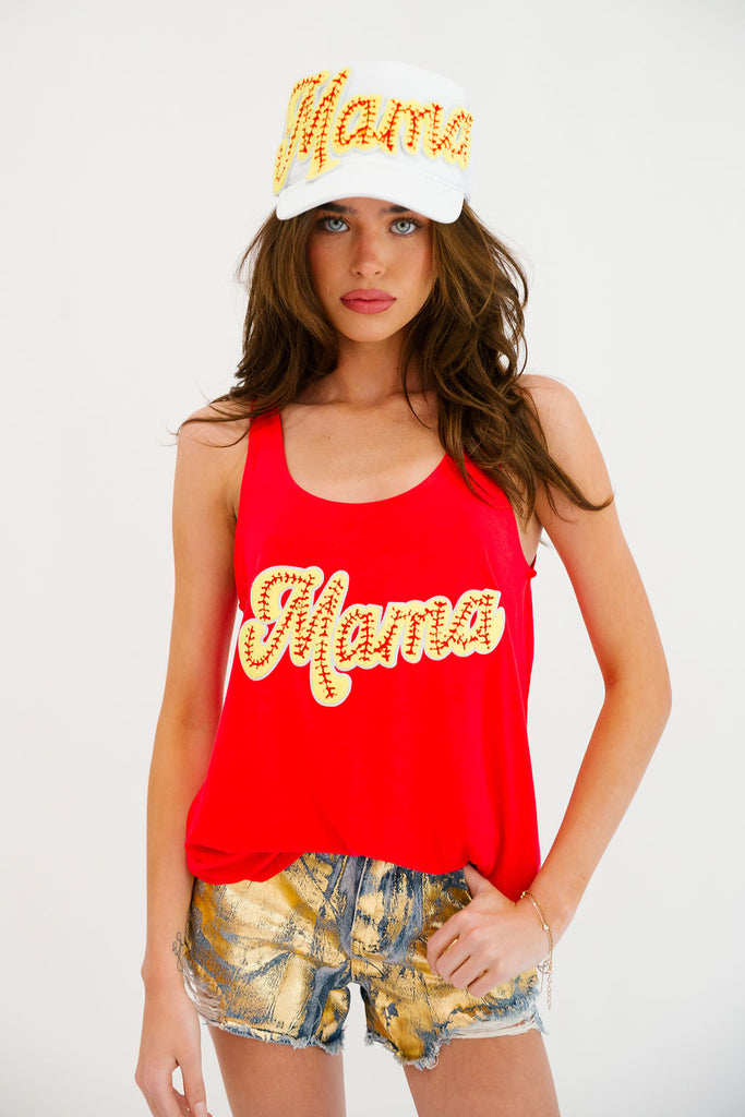 MAMA SOFTBALL RED TANK TANK Judith March