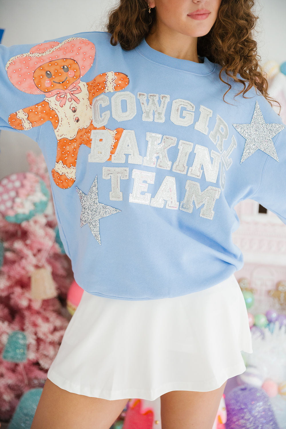 COWGIRL BAKING TEAM BLUE PULLOVER PULLOVER Judith March