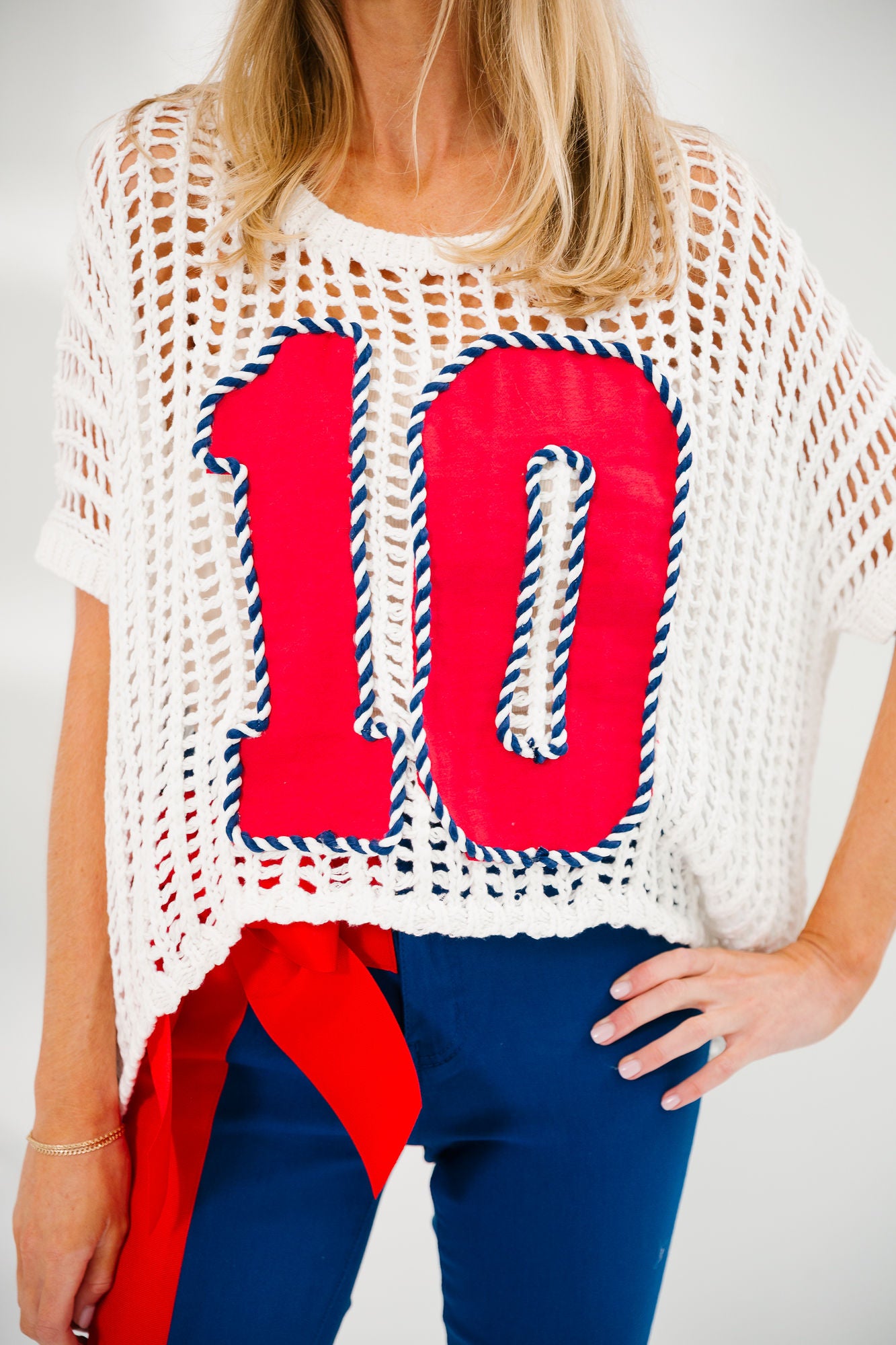 CUSTOM ROPE TRIM NUMBER CROCHET TOP TOP Judith March