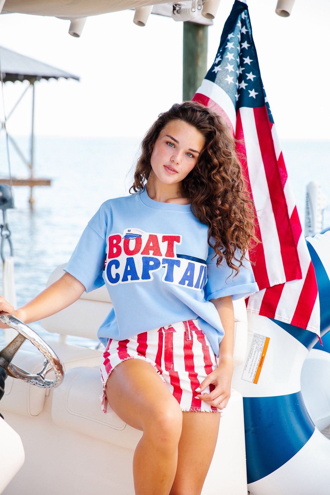 BOAT CAPTAIN BLUE SLEEVELESS PULLOVER PULLOVER Judith March