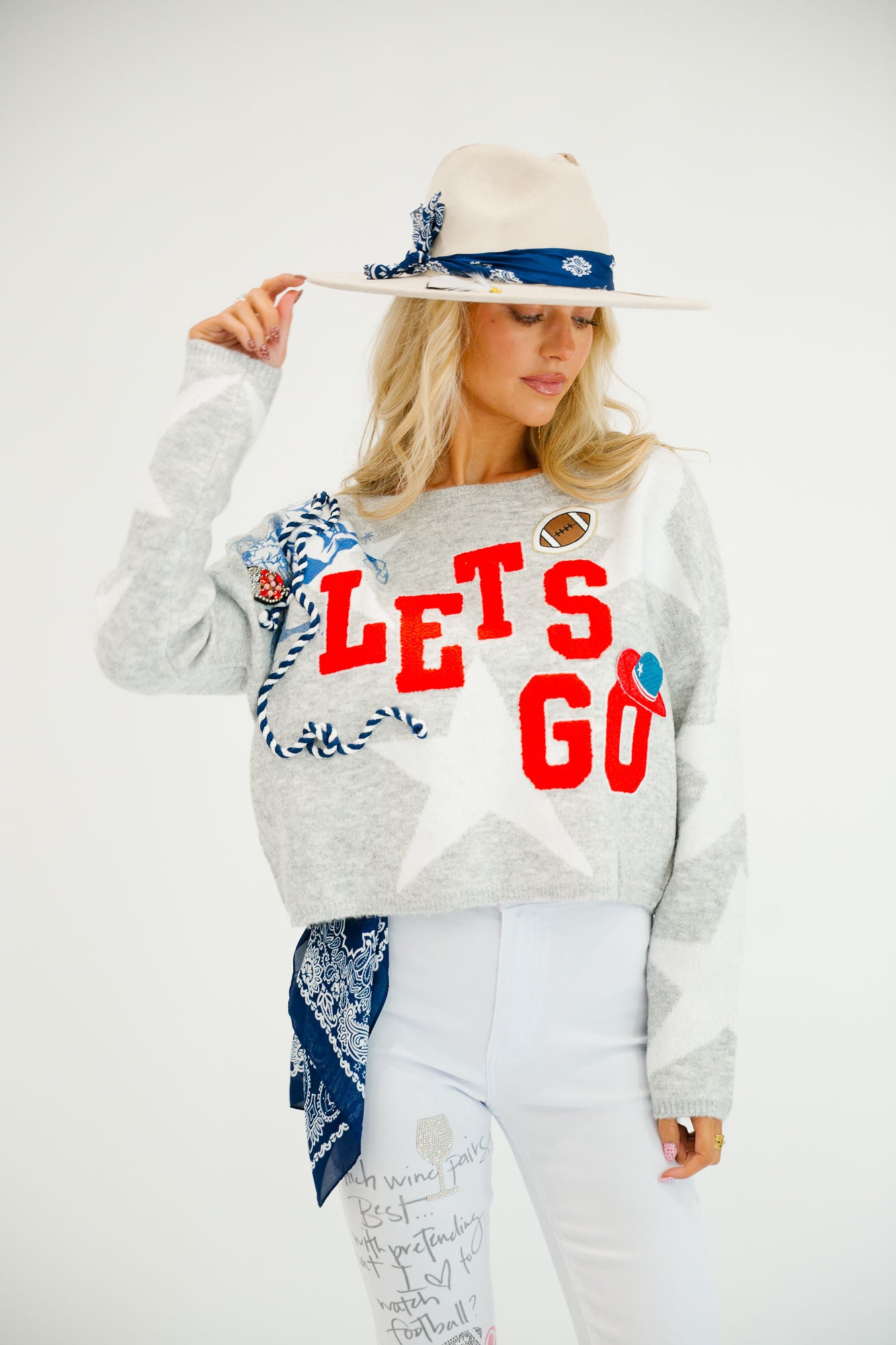 LET'S GO STAR SWEATER TOP Judith March