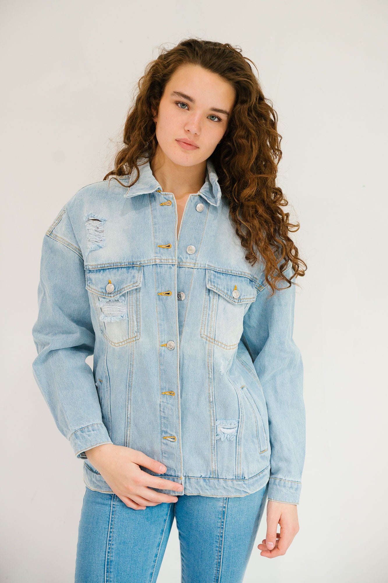 *SEQUIN TIGER DENIM JACKET - SMALL PULLOVER Judith March