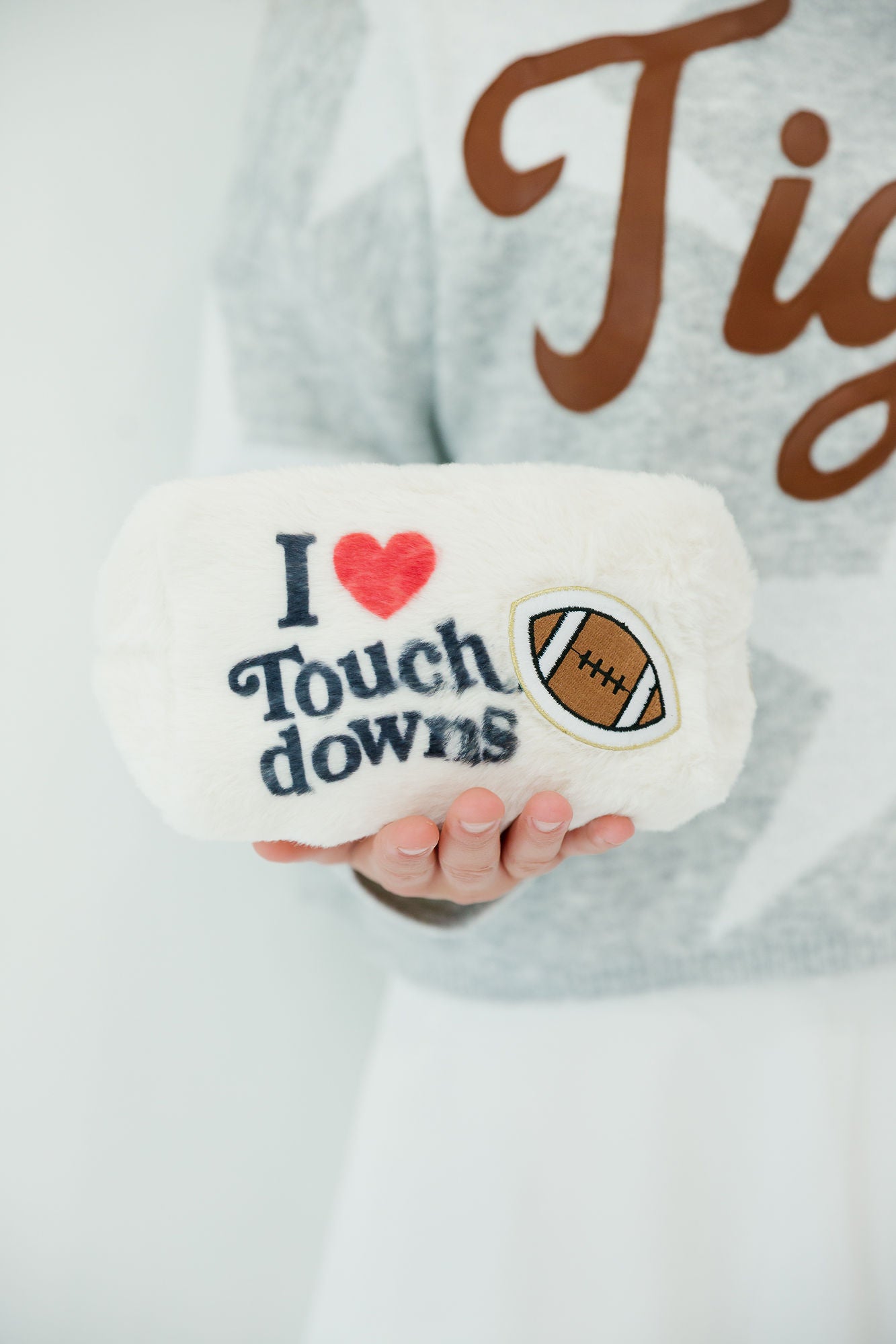 I LOVE TOUCHDOWNS FUZZY BAG BAG Judith March