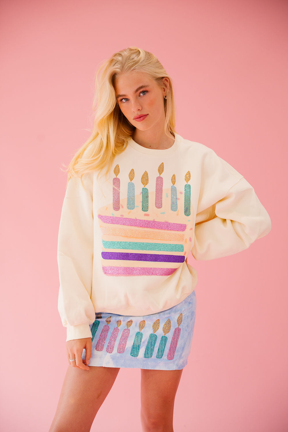 BDAY CAKE CREAM PULLOVER pullover Judith March   
