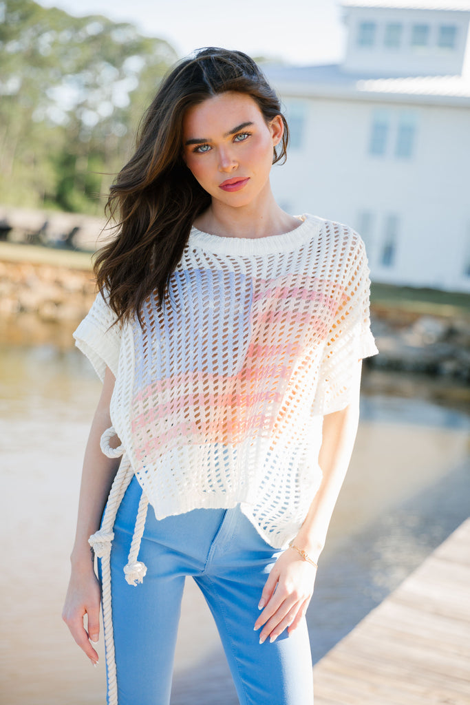WATERCOLOR FLAG CROCHET TOP TOP Judith March