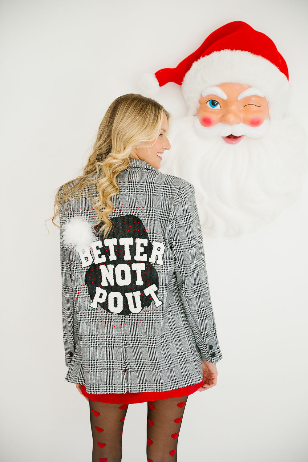 BETTER NOT POUT PLAID BLAZER BLAZER Judith March