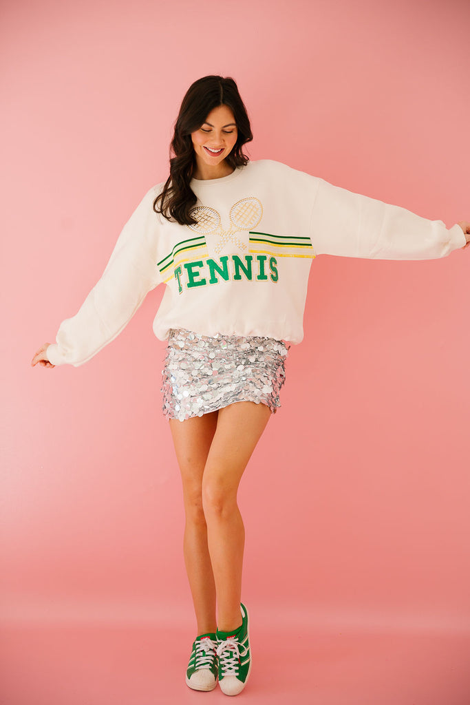 TENNIS DOUBLES CREAM PULLOVER pullover Judith March   
