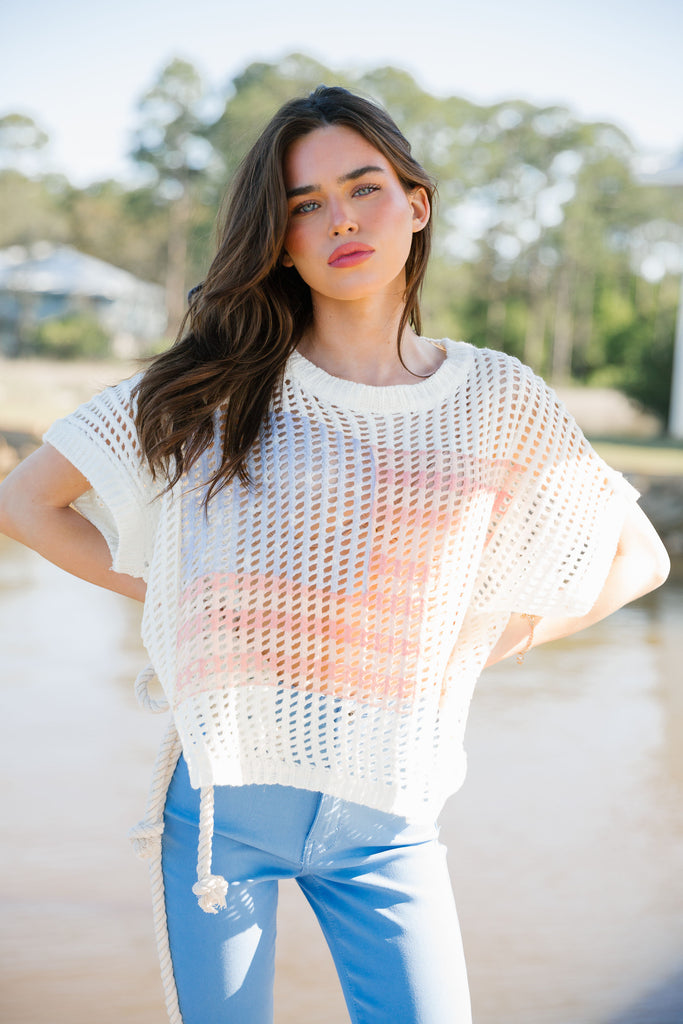 WATERCOLOR FLAG CROCHET TOP TOP Judith March