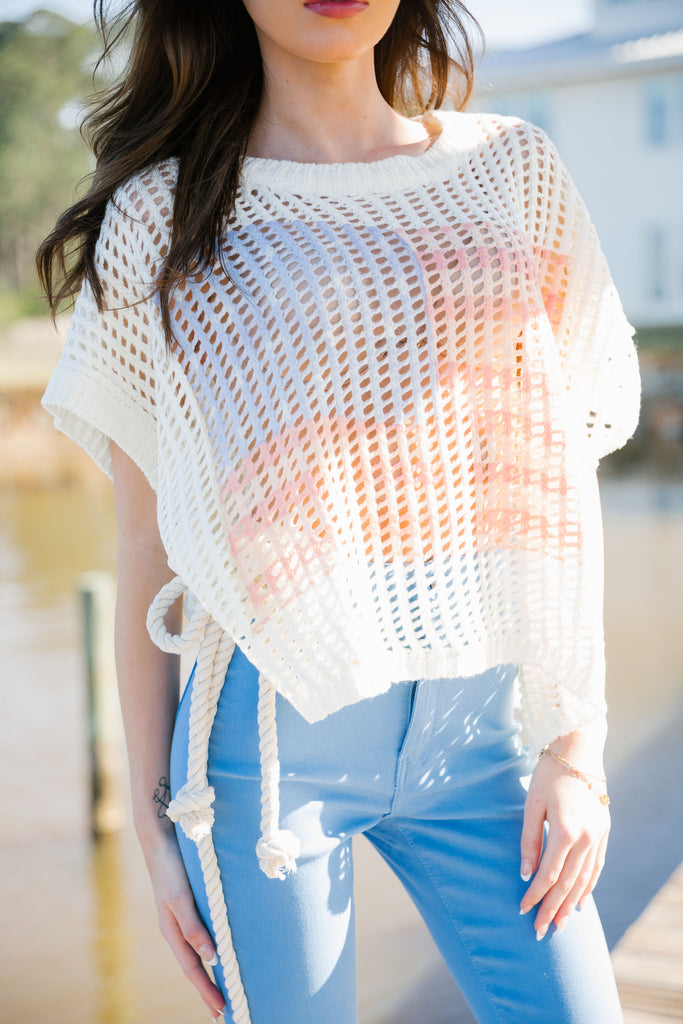 WATERCOLOR FLAG CROCHET TOP TOP Judith March