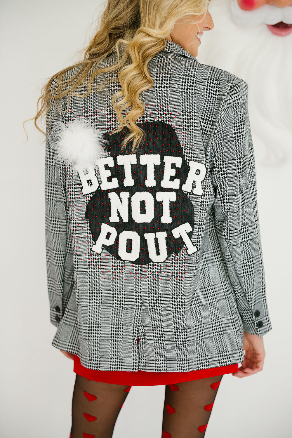 BETTER NOT POUT PLAID BLAZER BLAZER Judith March