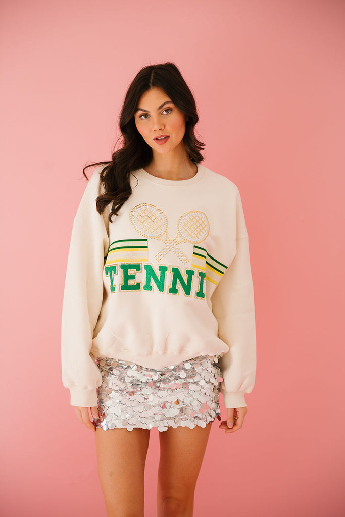 TENNIS DOUBLES CREAM PULLOVER pullover Judith March   