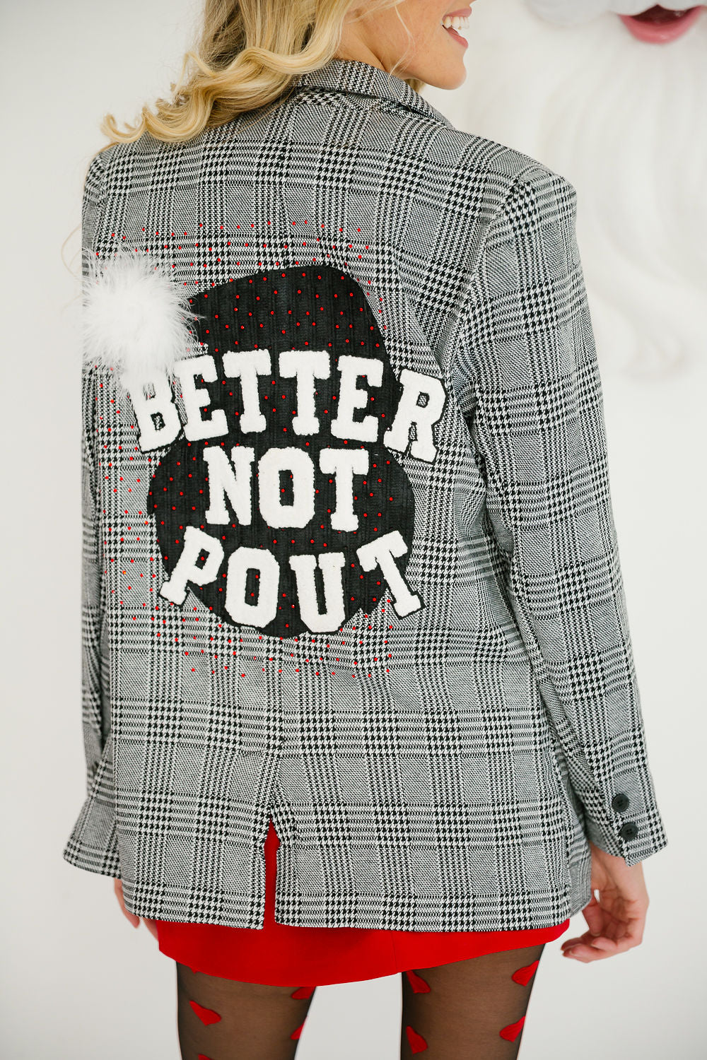 BETTER NOT POUT PLAID BLAZER BLAZER Judith March