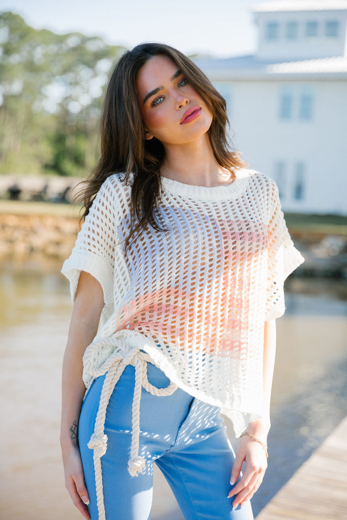 WATERCOLOR FLAG CROCHET TOP TOP Judith March